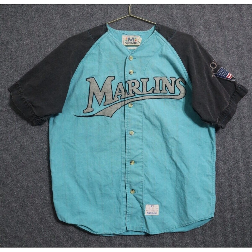Florida Marlins Shirt Men Medium Teal MLB Baseball‎ Vintage Mirage 90s Retro VTG